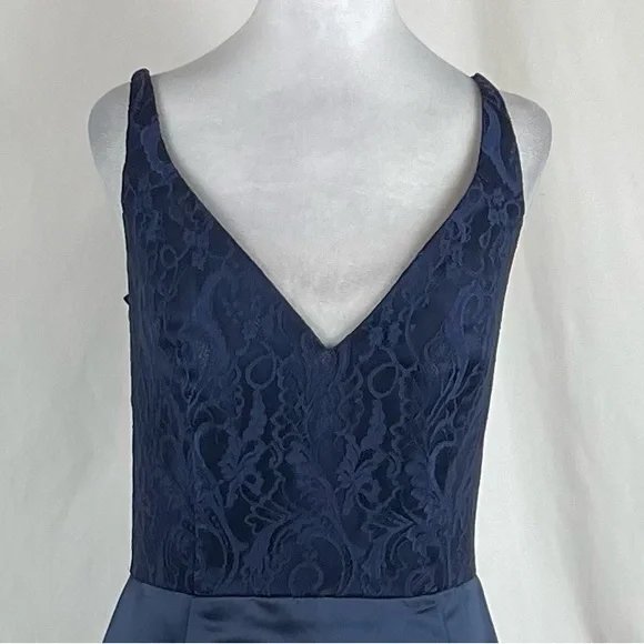 Hayley Paige Navy Maxi Dress Size 14 - Picture 3 of 13